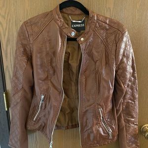 Express brown leather jacket